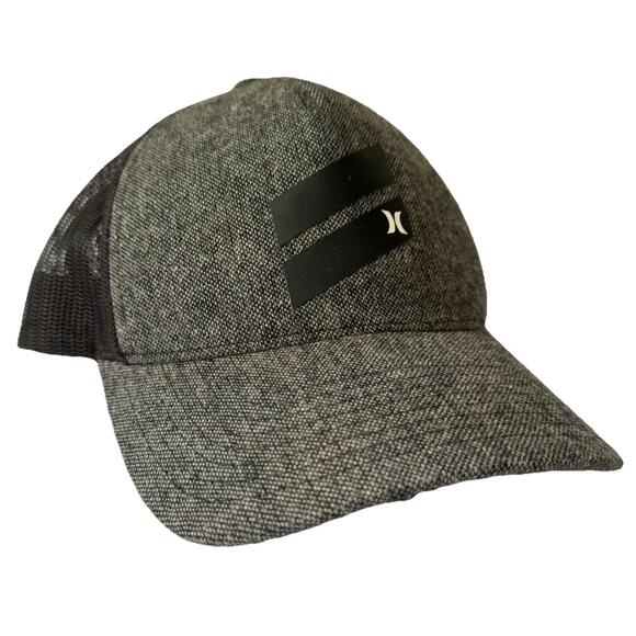 Hurley Other - Hurley Dark Gray Icon Slash Trucker Hat Snapback Mesh Wool Blend Streetwear EUC
